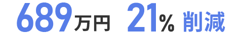 689万円 21%削減